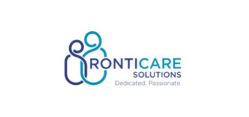Blue Ronti Care Solutions logo on a white background.